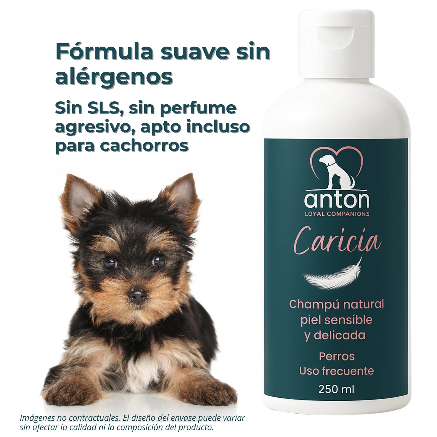 Champú Natural para Perros “Caricia” – Piel Sensible y Delicada