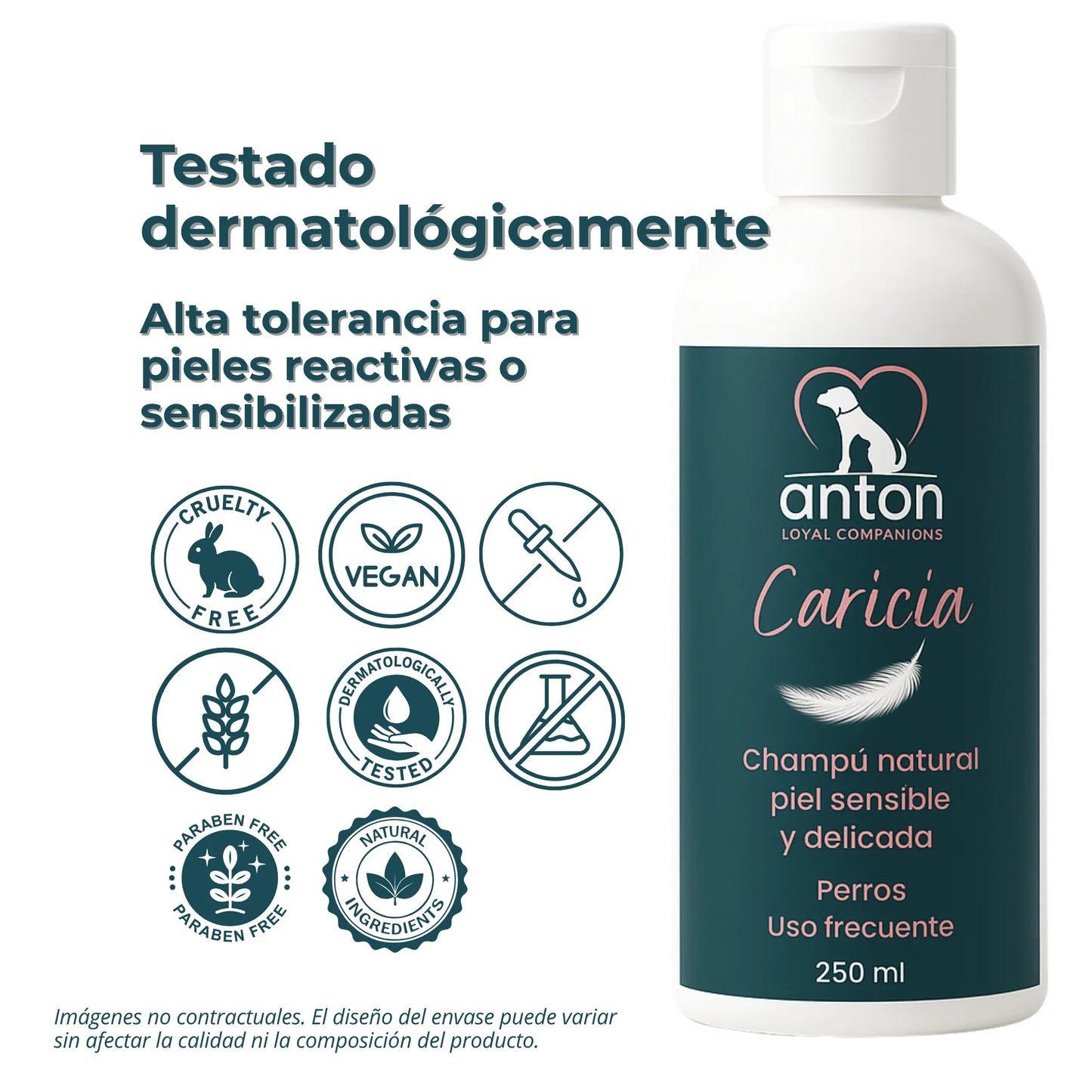 Champú Natural para Perros “Caricia” – Piel Sensible y Delicada