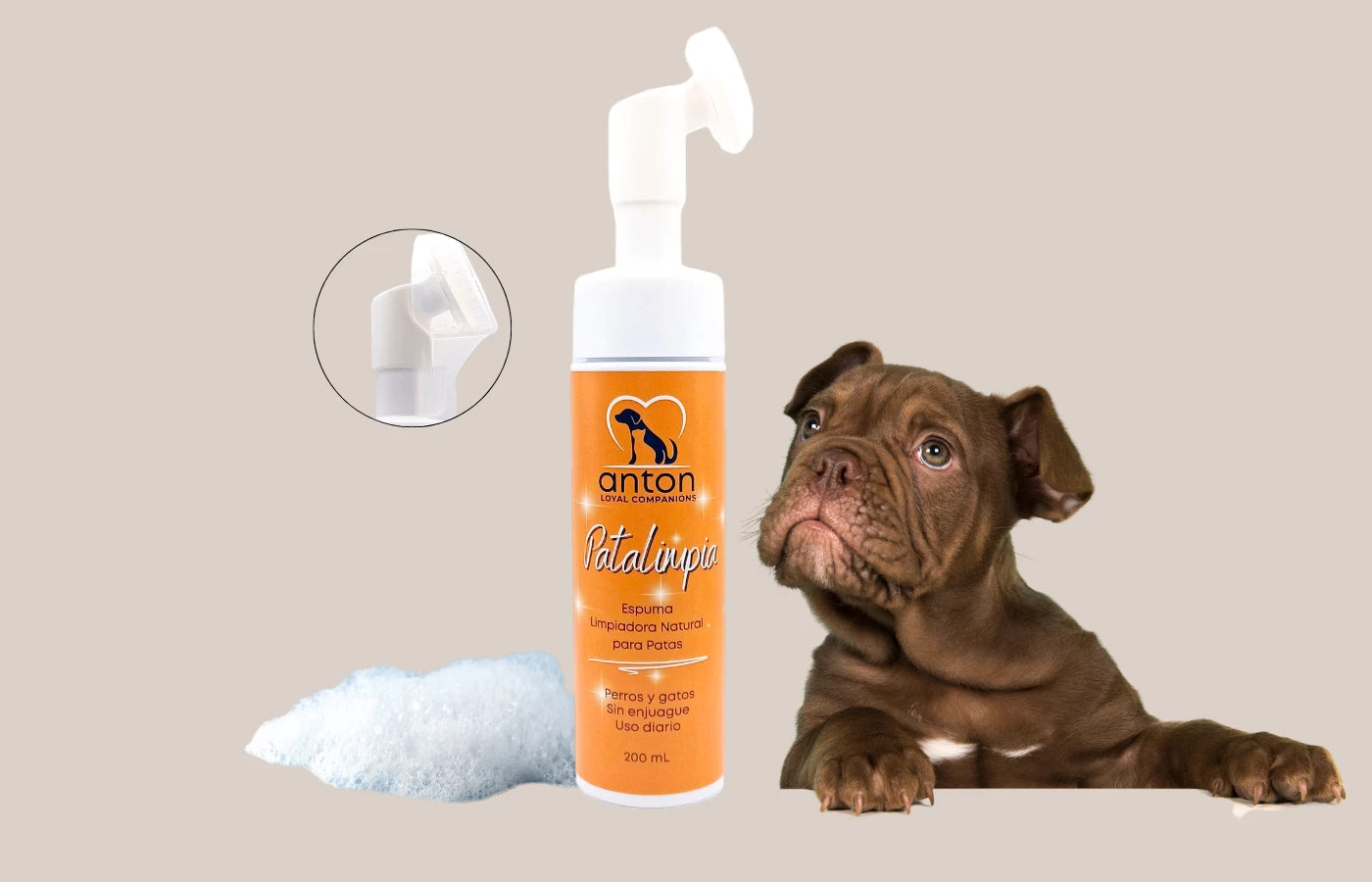 Hygiene naturale Espuma limpiadora patas perro y gato Anton Loyal Companions