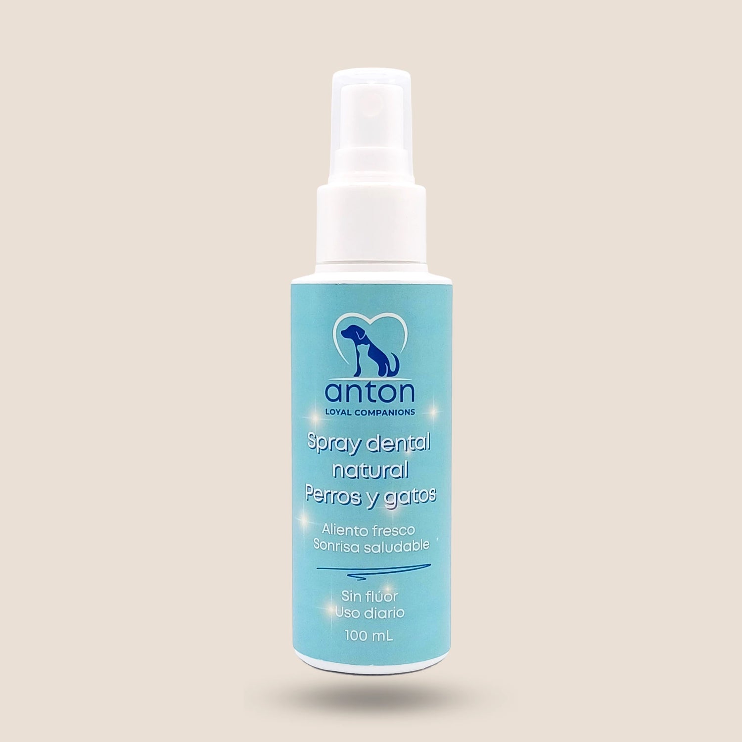 Envase de spray dental natural 100 ml para perros y gatos, aliento fresco sin flúor