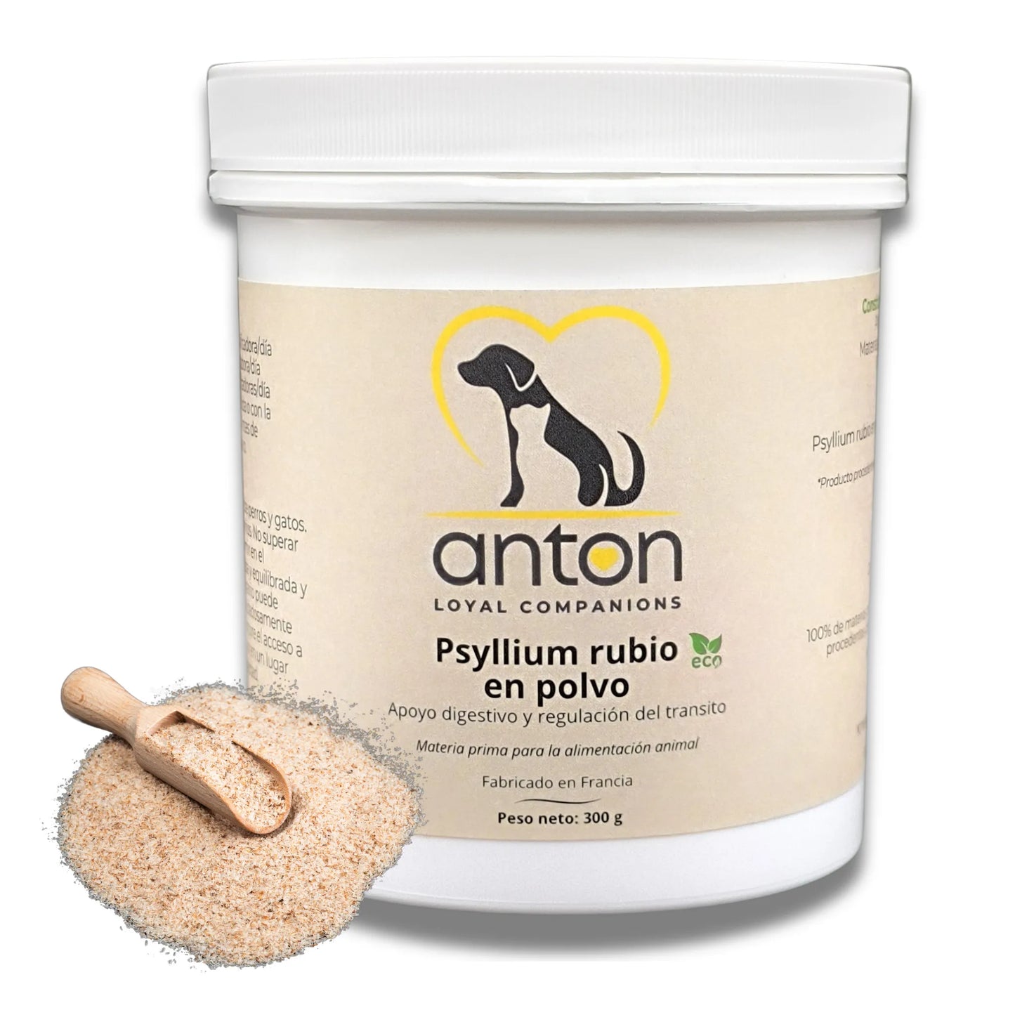 Suplemento ecológico rico en fibras solubles, ideal para perros y gatos con sensibilidad digestiva o tránsito irregular. Ayuda a mantener una digestión equilibrada, regula naturalmente el tránsito intestinal y favorece el confort digestivo diario.