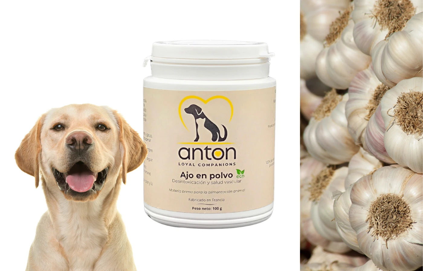 Suplemento natural perro y gato ajo ecologico Anton Loyal Companions
