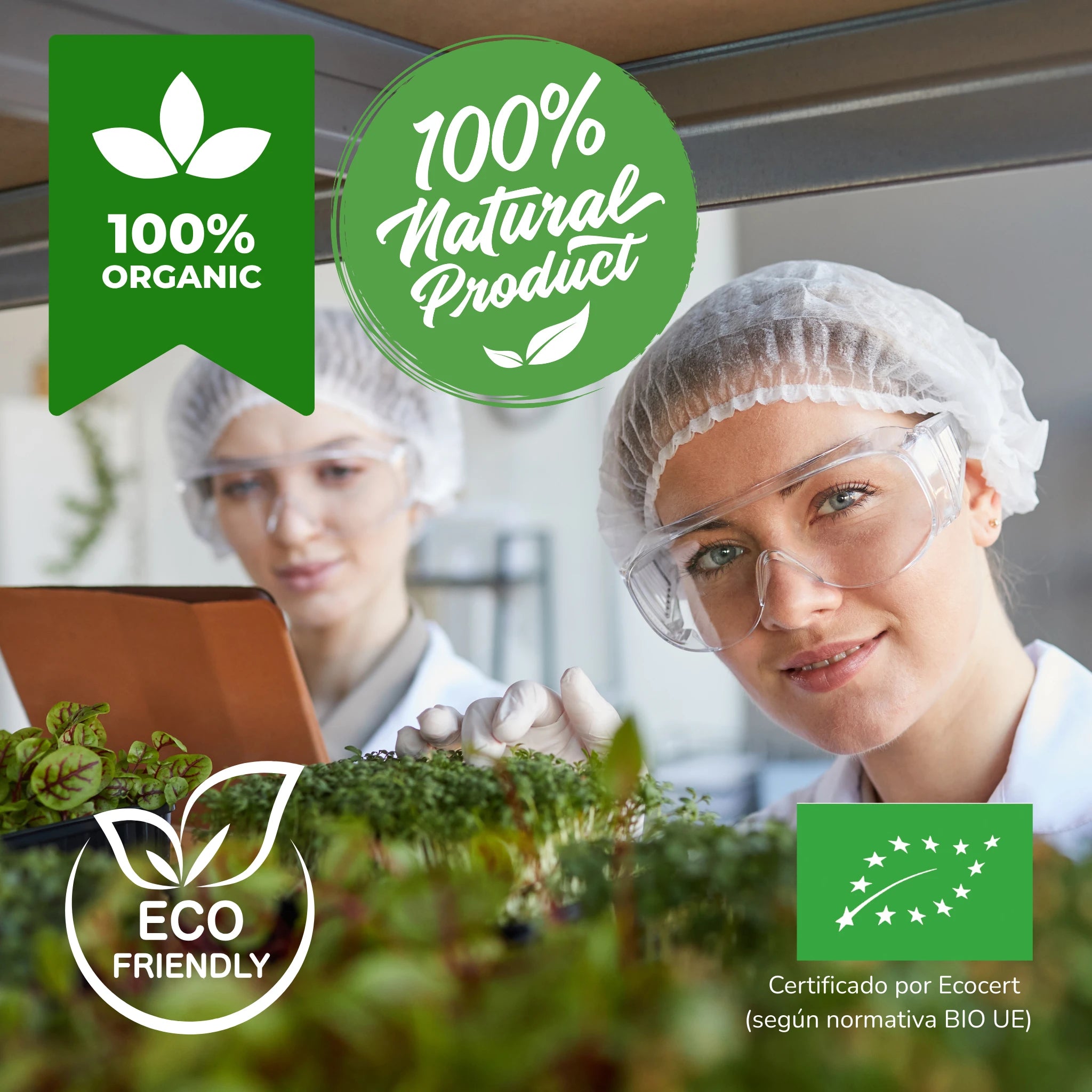 Producción europea con certificación Ecocert y BIO – fabricación responsable de suplementos e higiene animal