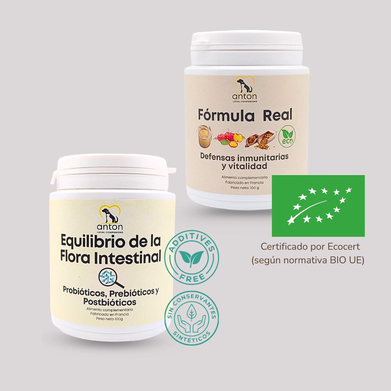 Lote natural para perros y gatos – Defensas y flora intestinal 2x100 g
