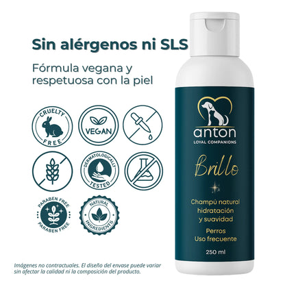 Champú Natural para Perros “Brillo” – Hidratación y Suavidad