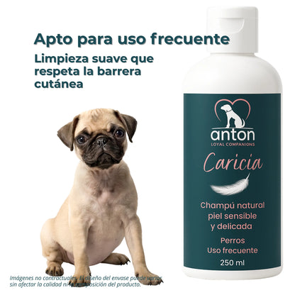 Champú Natural para Perros “Caricia” – Piel Sensible y Delicada