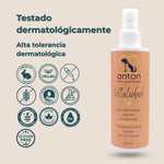 Botella del acondicionador ANTON Loyal Companions Vitalidad con sellos cruelty free, vegano, dermatológicamente testado y libre de siliconas.
