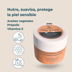 Ingredientes naturales del bálsamo Patas y Nariz con aceites vegetales, própolis y vitamina E