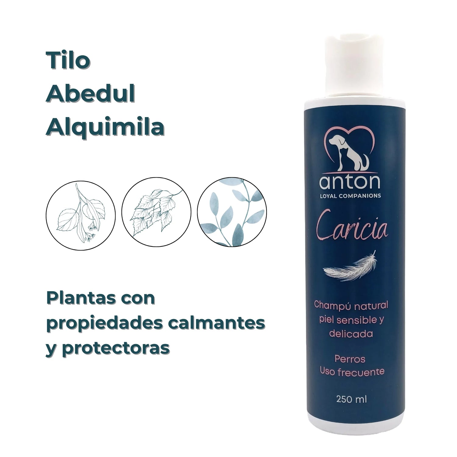 Champú Natural para Perros “Caricia” – Piel Sensible y Delicada - 250ml_Anton Loyal Companions