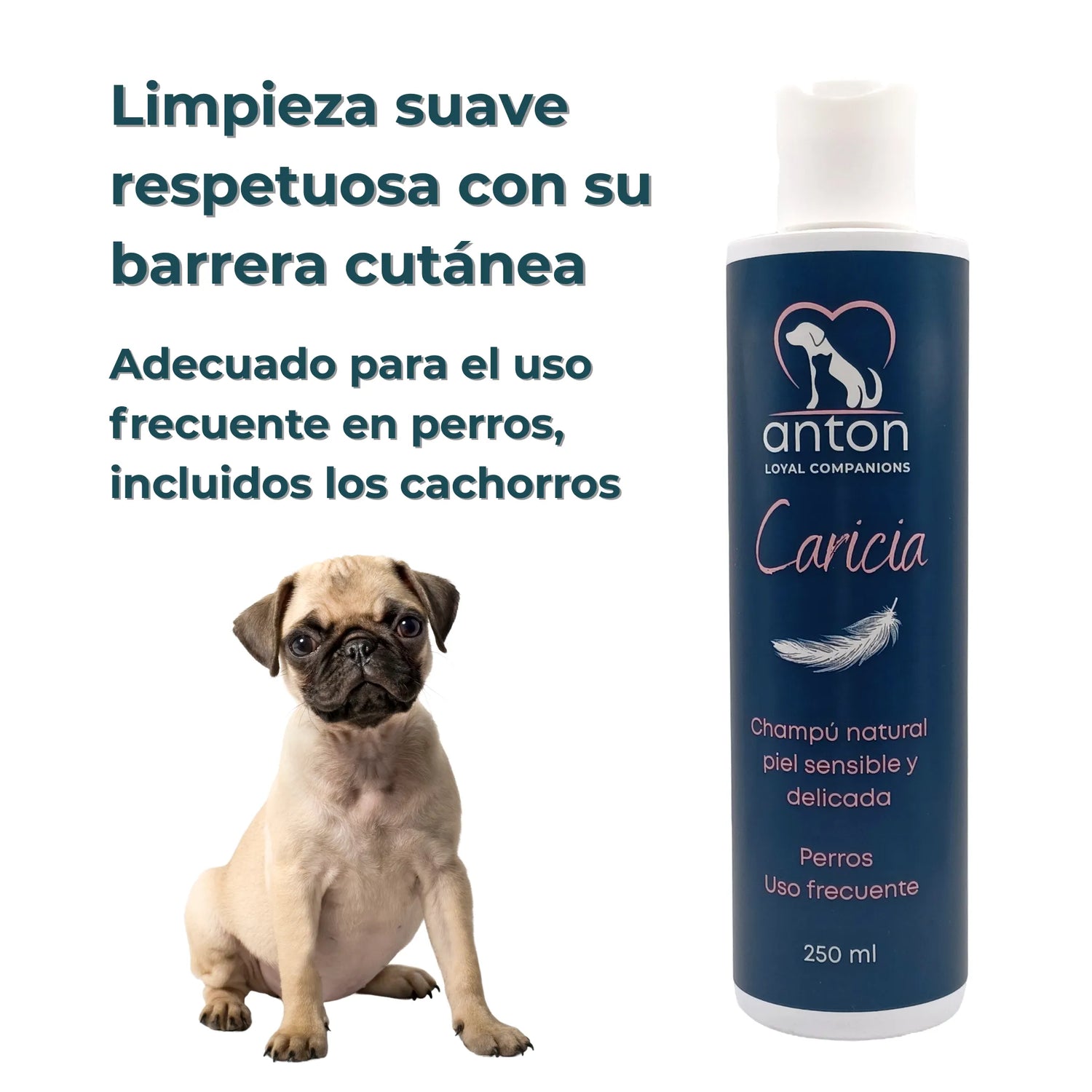 Champú Natural para Perros “Caricia” – Piel Sensible y Delicada - 250ml_Anton Loyal Companions