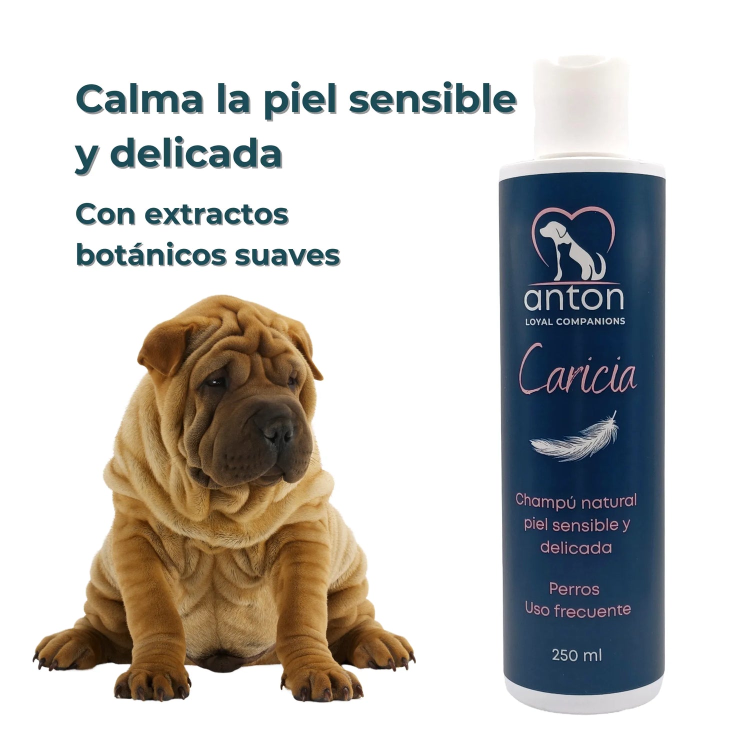 Champú Natural para Perros “Caricia” – Piel Sensible y Delicada - 250ml_Anton Loyal Companions