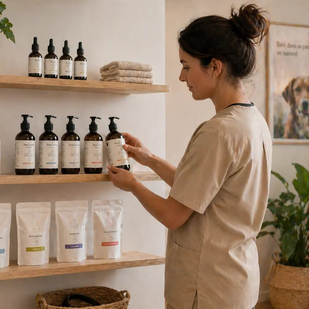 Estantería con pocos productos bien organizados para facilitar la gestión y el stock