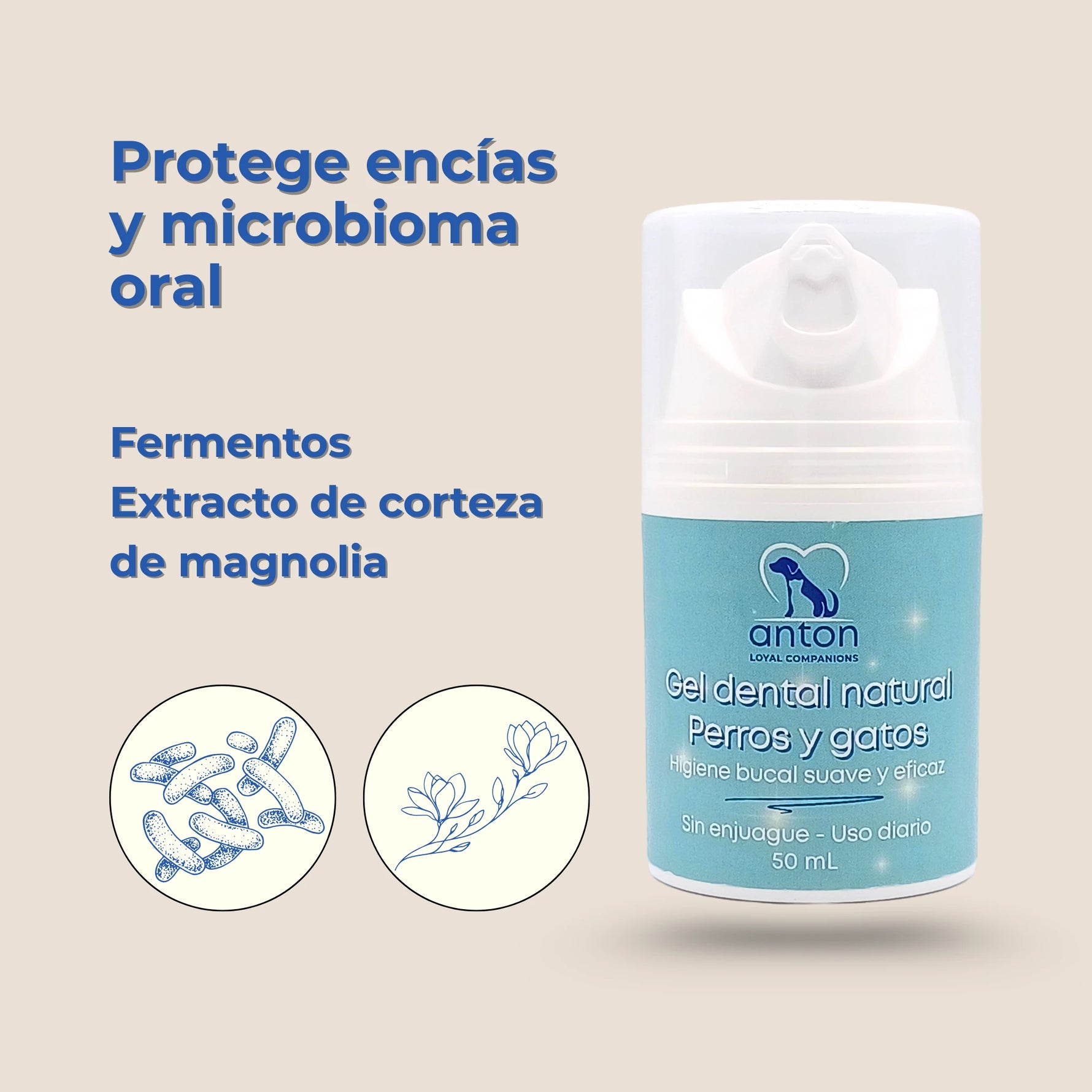 Gel dental ANTON Loyal Companions  con fermentos y extracto de corteza de magnolia para perros y gatos