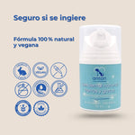 Envase gel dental ANTON con sellos vegano y cruelty free, fórmula 100% natural sin enjuague