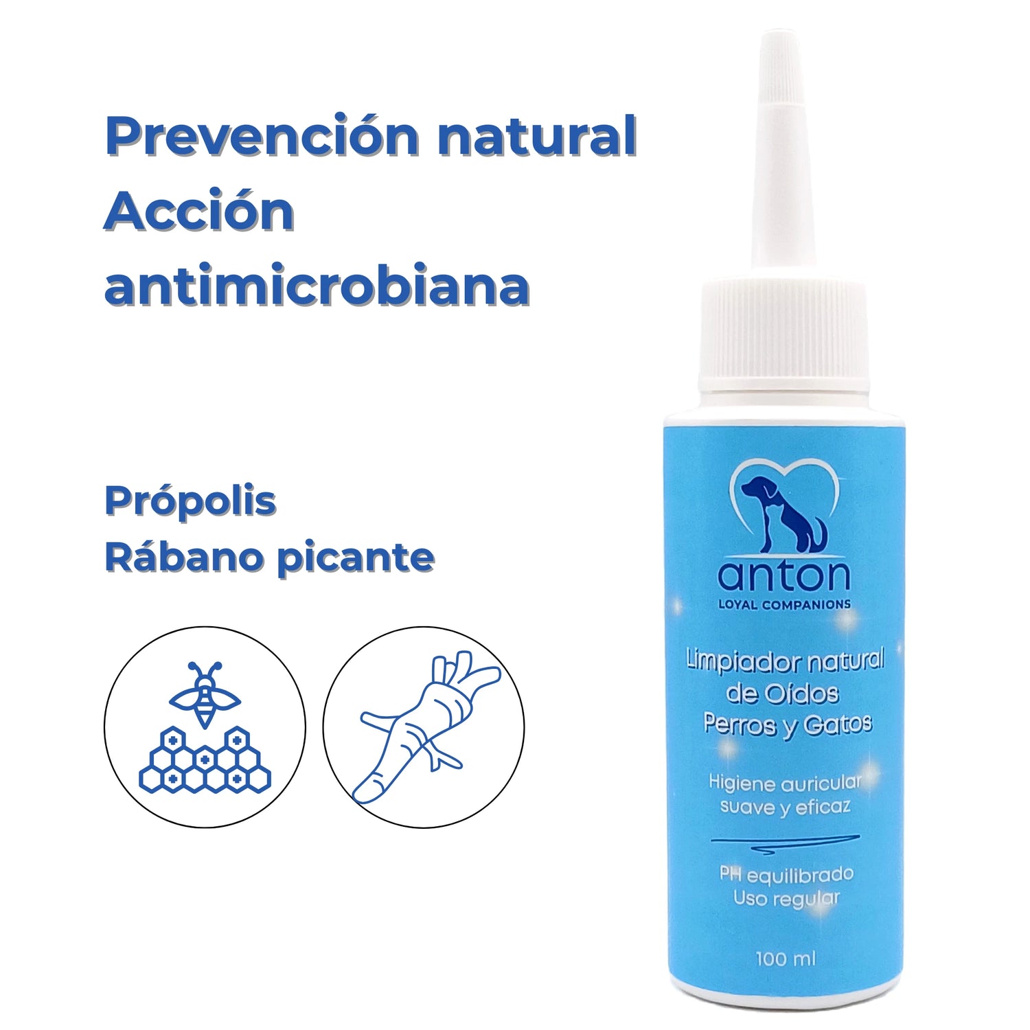 Limpiador de Oídos Natural para Perros y Gatos - 100ml_Anton Loyal Companions