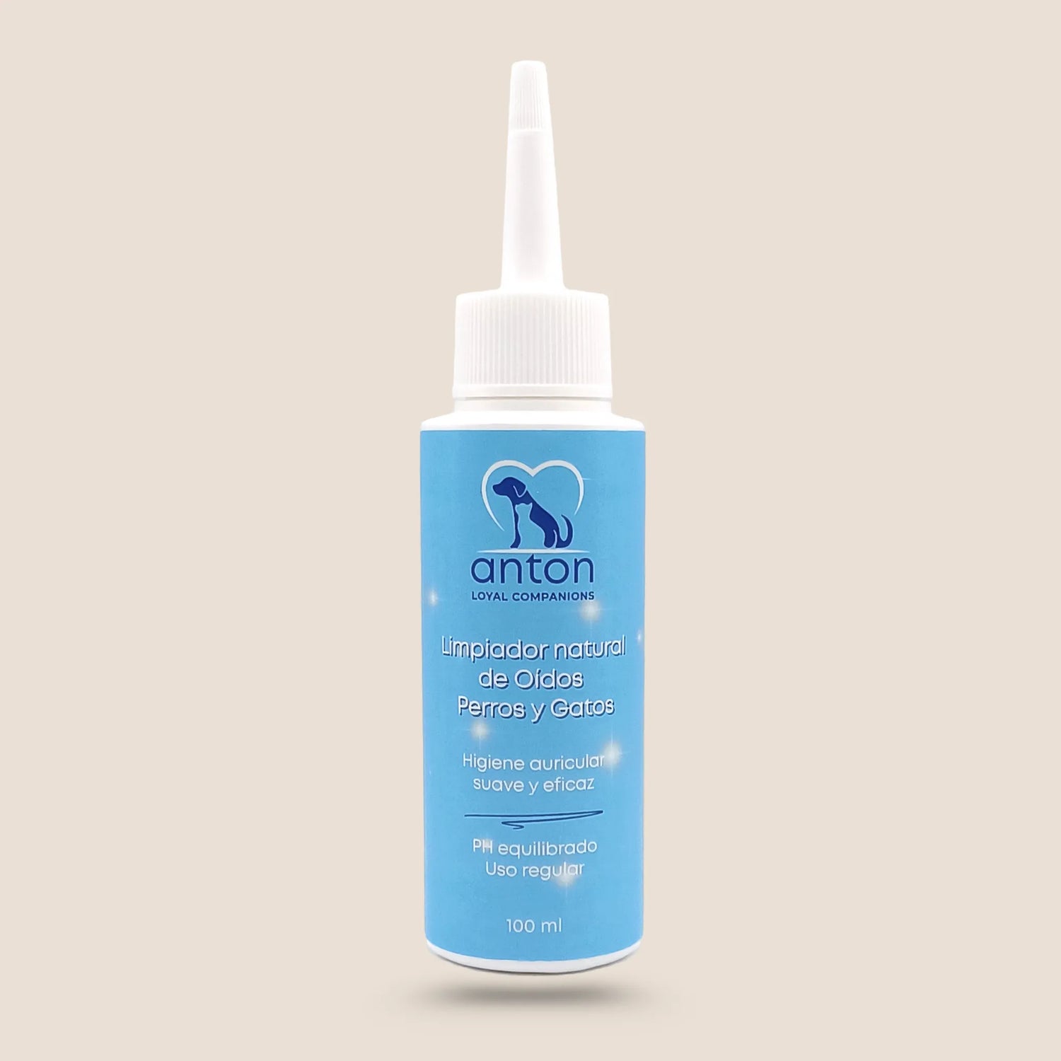 Envase limpiador natural de oídos ANTON Loyal Companions para perros y gatos 100 ml, higiene auricular suave y eficaz