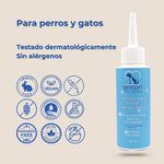 Envase limpiador ocular ANTON con sellos cruelty free, vegano y paraben free