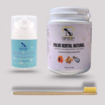 Lote dental natural ANTON con gel dental para perros y gatos, polvo dental y cepillo de bambú ecológico