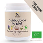 Suplemento natural para perros y gatos que alivia irritaciones y rojeces, favorece una piel saludable y resistente y apoya el bienestar cutáneo diario.