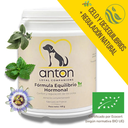 Suplemento natural para regular los ciclos hormonales en perros y gatos – Fórmula Equilibrio Hormonal ANTON Loyal Companions (eco, 100 g)