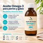 Aceite Omega 3 para perros y gatos Anton Loyal Companions, con EPA y DHA para apoyar la movilidad y el bienestar diario.