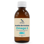 Botella de Aceite de Anchoa Omega 3 ANTON de 200 ml para perros y gatos, elaborado en Francia, fuente natural de ácidos grasos omega-3 EPA y DHA.