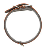 Collar para perro de cuero nappa color coñac con interior acolchado y herrajes metálicos AMICI Cognac
