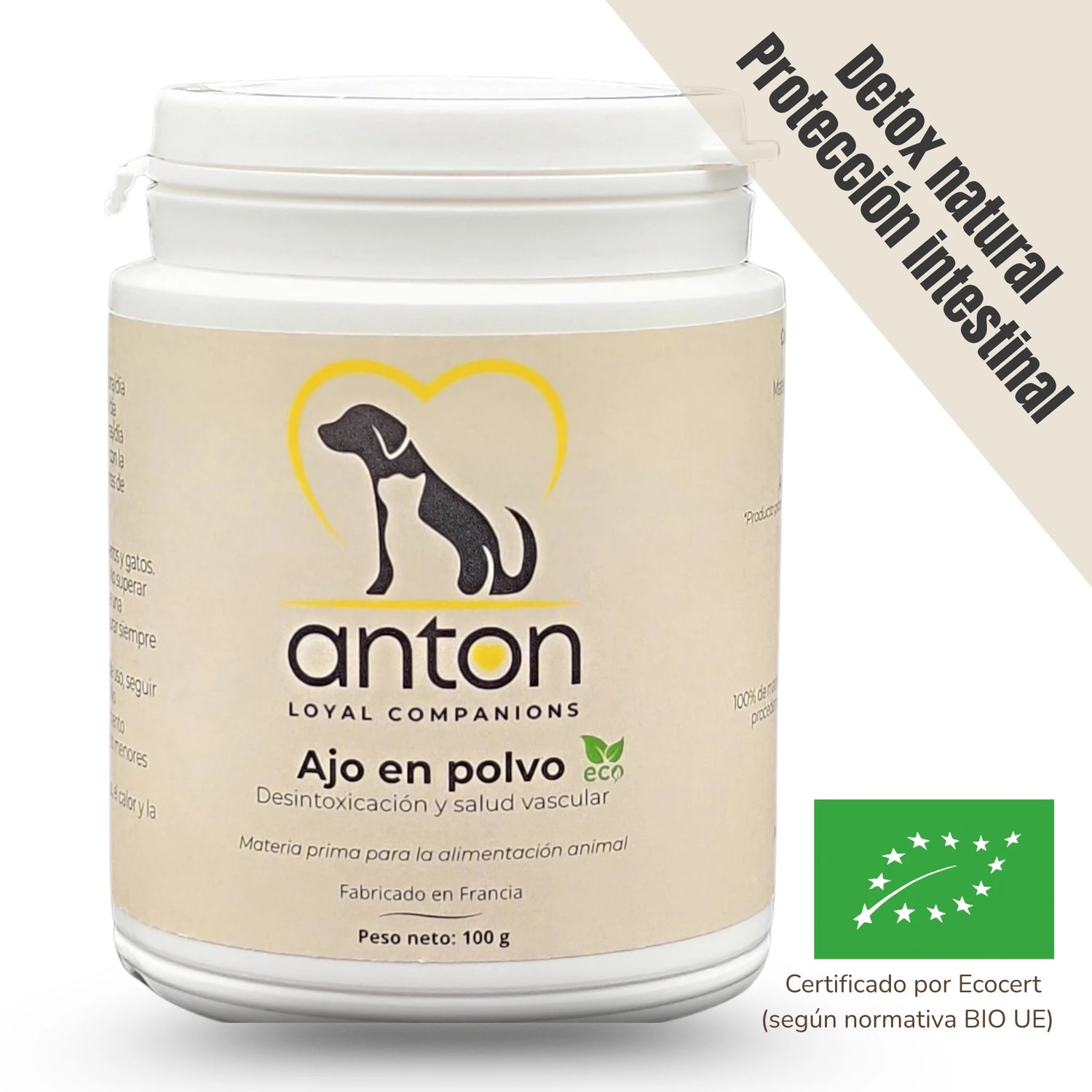 ajo en polvo para perros y gatos suplemento natural ecológico