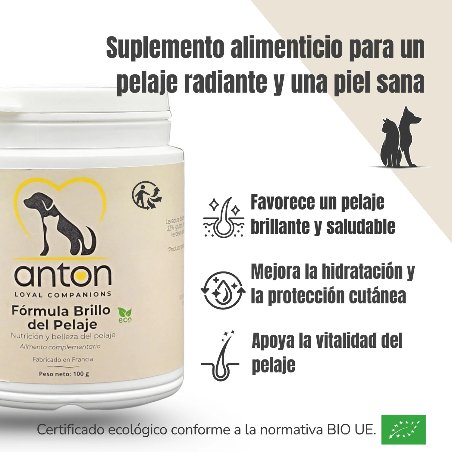 Beneficios del suplemento Brillo del Pelaje – Hidratación, vitalidad y protección cutánea