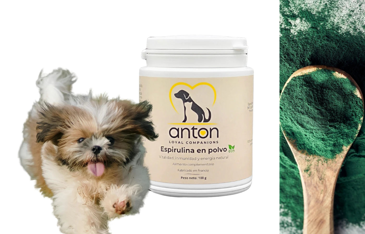 Suplemento natural  perro y gato  Espirulina  Anton Loyal Companions