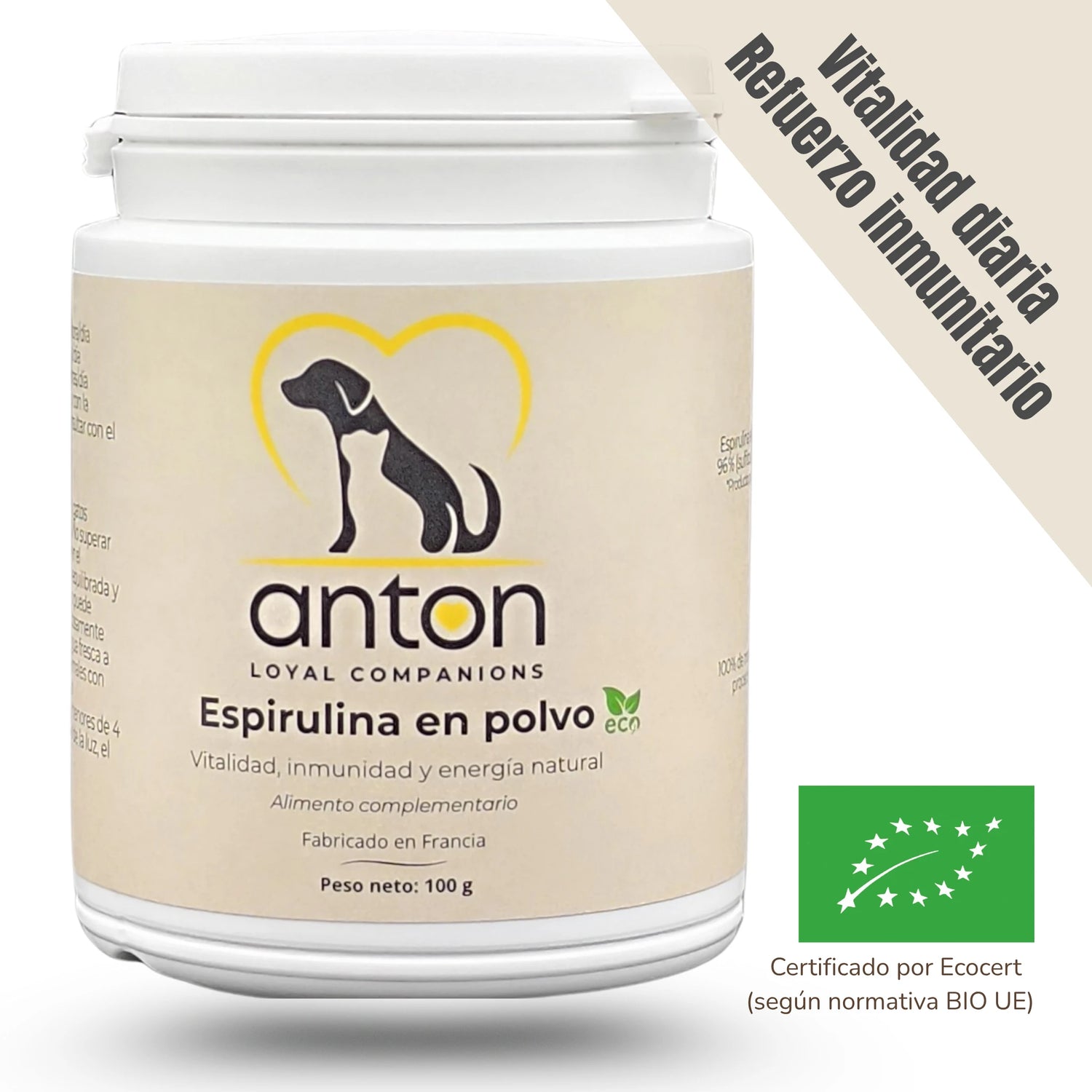 Fórmula ecológica de Espirulina en polvo para perros y gatos – Vitalidad, energía y defensas naturales