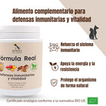 Suplemento natural Fórmula Real ECO para perros y gatos ANTON Loyal Companions que refuerza las defensas inmunitarias, apoya la energía y la resistencia y protege el organismo de forma natural, certificado ecológico BIO UE y fabricado en Francia.