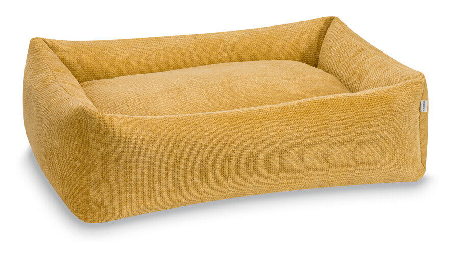 Cama para perros TUDOR color dorado con laterales acolchados