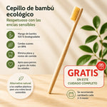 Cepillo de bambú ecológico gratuito incluido en el cuidado completo dental natural para perros y gatos de Anton Loyal Companions.