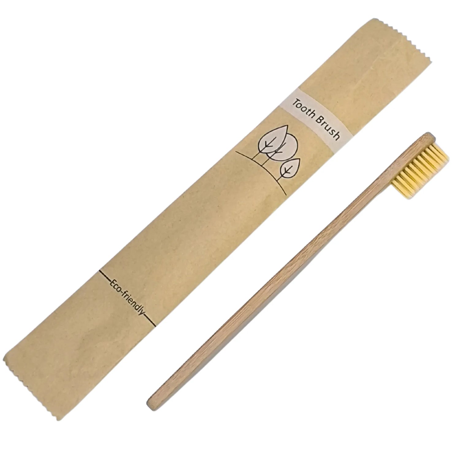 Cepillo de dientes de bambú con estuche kraft ecológico