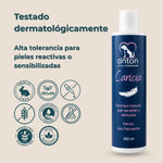 Champú natural Caricia ANTON Loyal Companions para perros con piel sensible y delicada. Fórmula dermatológicamente testada, de alta tolerancia para pieles reactivas o sensibilizadas.