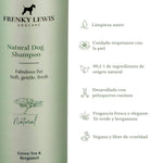 Champú natural para perros Frenky Lewis Green Tea & Bergamot, con limpieza suave, cuidado de la piel, 99,5 % de ingredientes de origen natural y fragancia de té verde y bergamota.