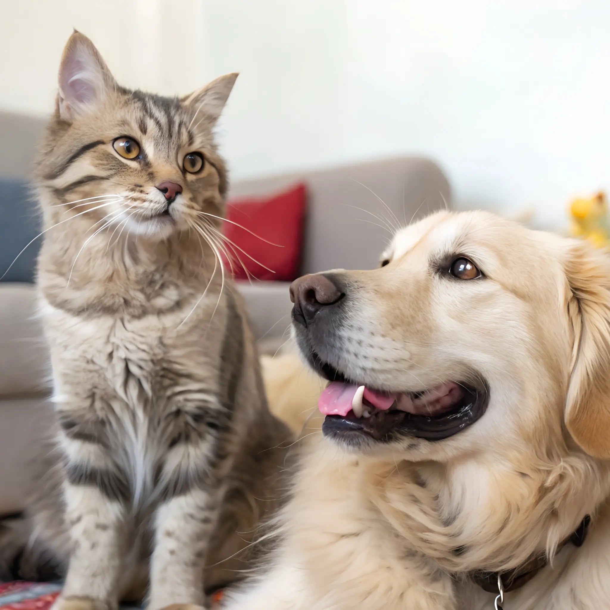 Perro y gato en un entorno tranquilo que refleja bienestar natural y armonía