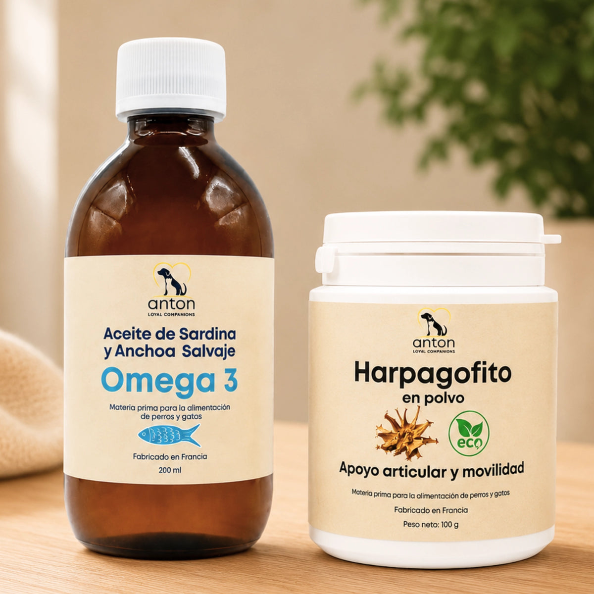Cuidado completo para la movilidad y el bienestar diario de perros y gatos con Aceite Omega-3 EPA/DHA y Harpagofito ECO ANTON Loyal Companions