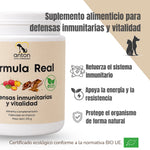 Fórmula Real BIO para perros y gatos, suplemento alimenticio que apoya las defensas inmunitarias, la energía y la vitalidad.