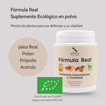 Fórmula Real suplemento ecológico en polvo ANTON Loyal Companions para perros y gatos, con jalea real, polen, propóleo y acerola, refuerza defensas y vitalidad, certificado por Ecocert.