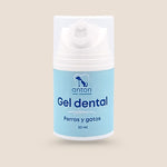 Gel dental natural para perros y gatos de ANTON Loyal Companions, frasco de 50 ml sobre fondo beige