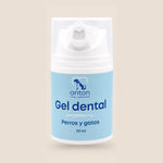 Gel dental natural ANTON para perros y gatos 50 ml para la higiene bucal diaria. Fórmula suave sin enjuague para ayudar a mantener dientes y encías sanos.