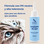 Limpiador de ojos ANTON Loyal Companions con pH neutro para perros y gatos. Fórmula de alta tolerancia apta para el cuidado diario de ojos sensibles.