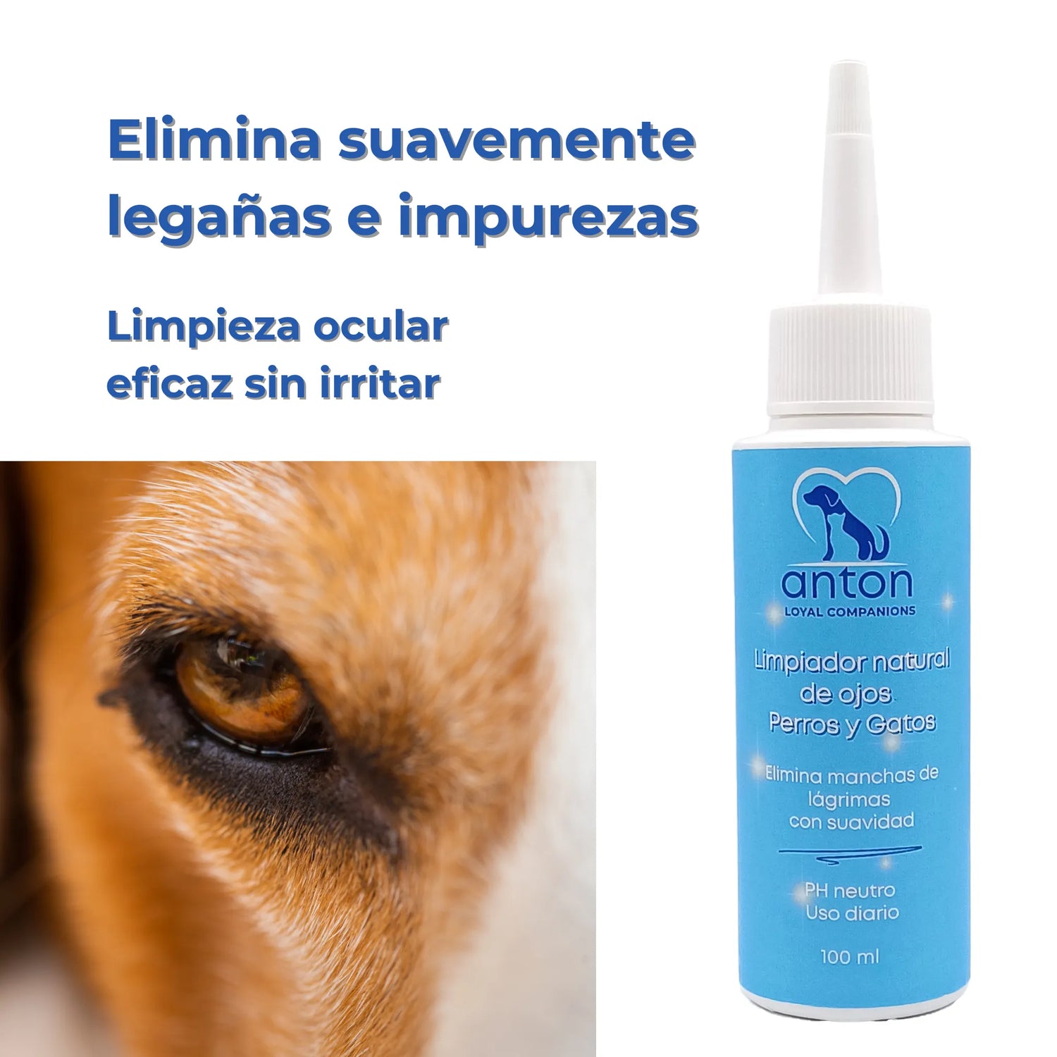 Limpiador de Ojos Natural para Perros y Gatos - 100ml_Anton Loyal Companions