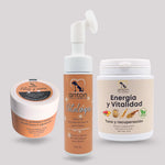 Lote natural ANTON Loyal Companions para perros – Ritual Vitalidad y Cuidado Diario ECO con espuma limpiadora Patalimpi, bálsamo Patas y Nariz y suplemento Energía y Vitalidad, tono, protección y recuperación natural.