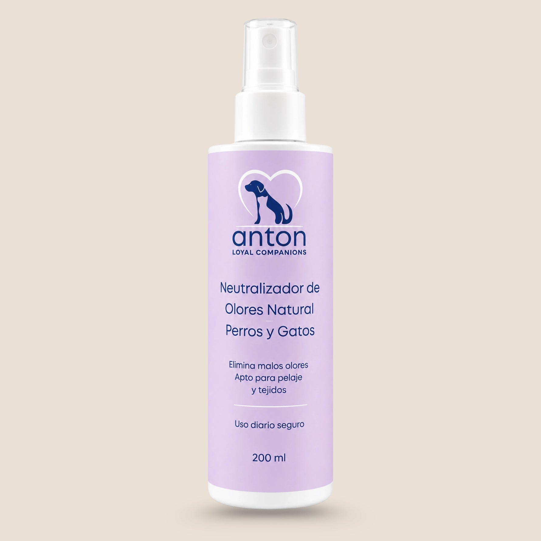 Neutralizador de olores natural ANTON para perros y gatos de 200 ml. Spray para eliminar malos olores en el pelaje y los tejidos con uso diario.