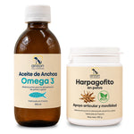Aceite de anchoa Omega 3 y harpagofito en polvo para perros y gatos Anton Loyal Companions, combinación para la movilidad y la flexibilidad articular