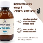 Aceite de sardina y anchoa salvaje Omega 3 Anton Loyal Companions, suplemento natural con EPA y DHA para apoyar la hidratación de la piel y el brillo del pelaje en perros y gatos.