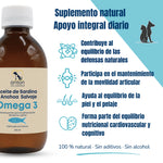 Aceite Omega 3 de sardina y anchoa salvaje para perros y gatos con apoyo integral diario para defensas naturales, movilidad articular, piel y pelaje – ANTON LC